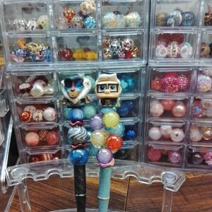 Colorful Beaded Pens with Character Toppers